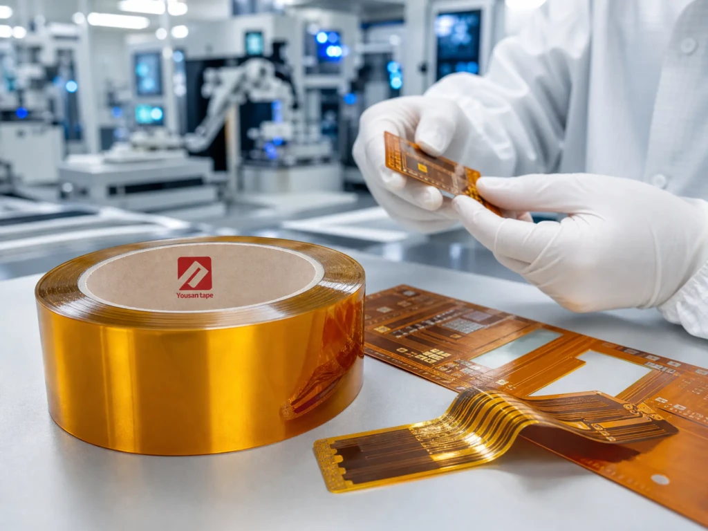 Polyimide tape for flexible circuit manufacturing