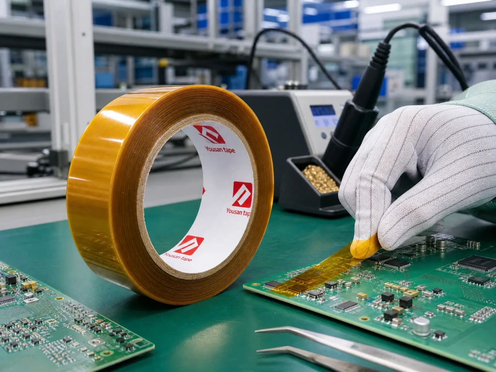 Polyimide tape used in electronic assembly process